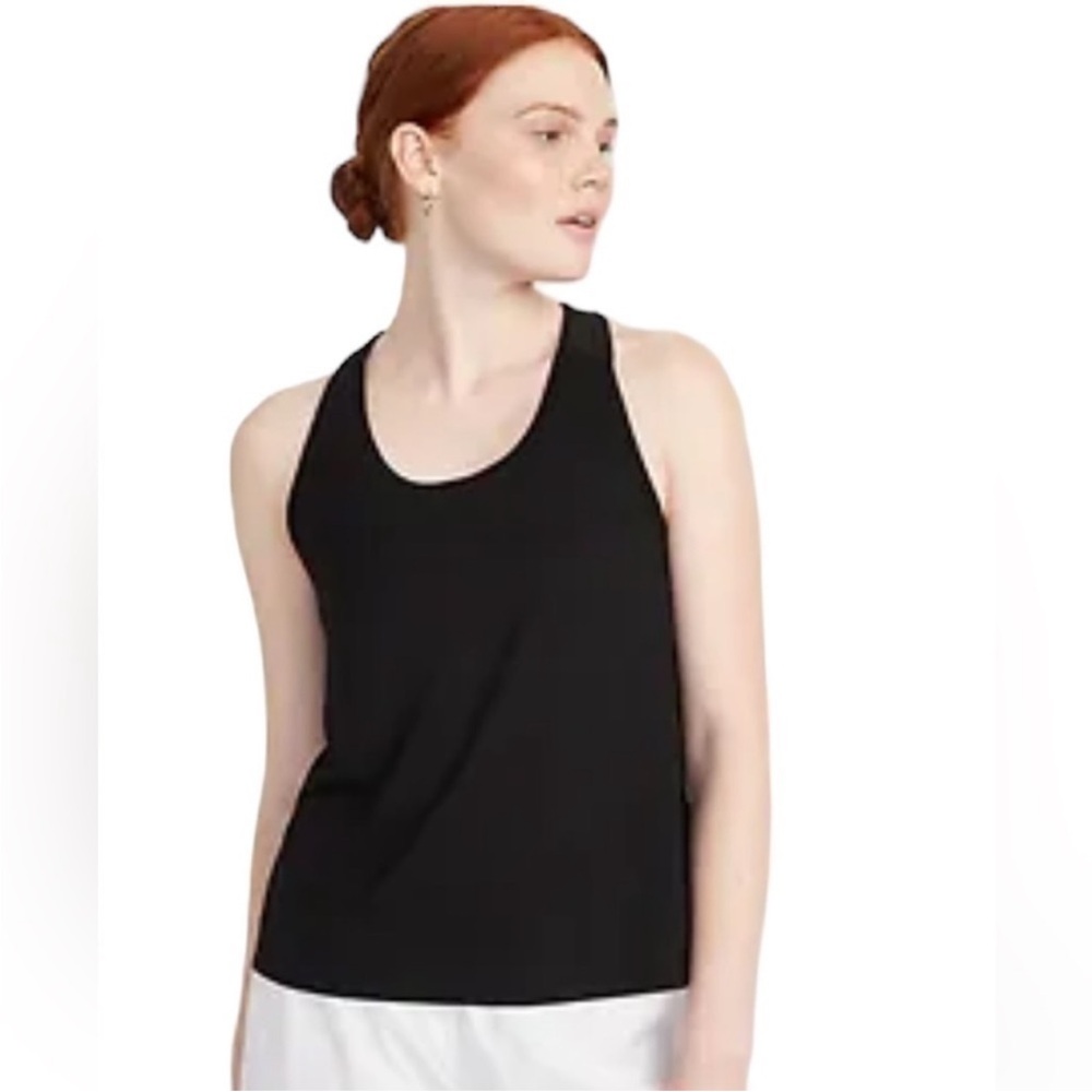 Nordstrom VM/MV Black Athletic Open Back Tank Top Size XL